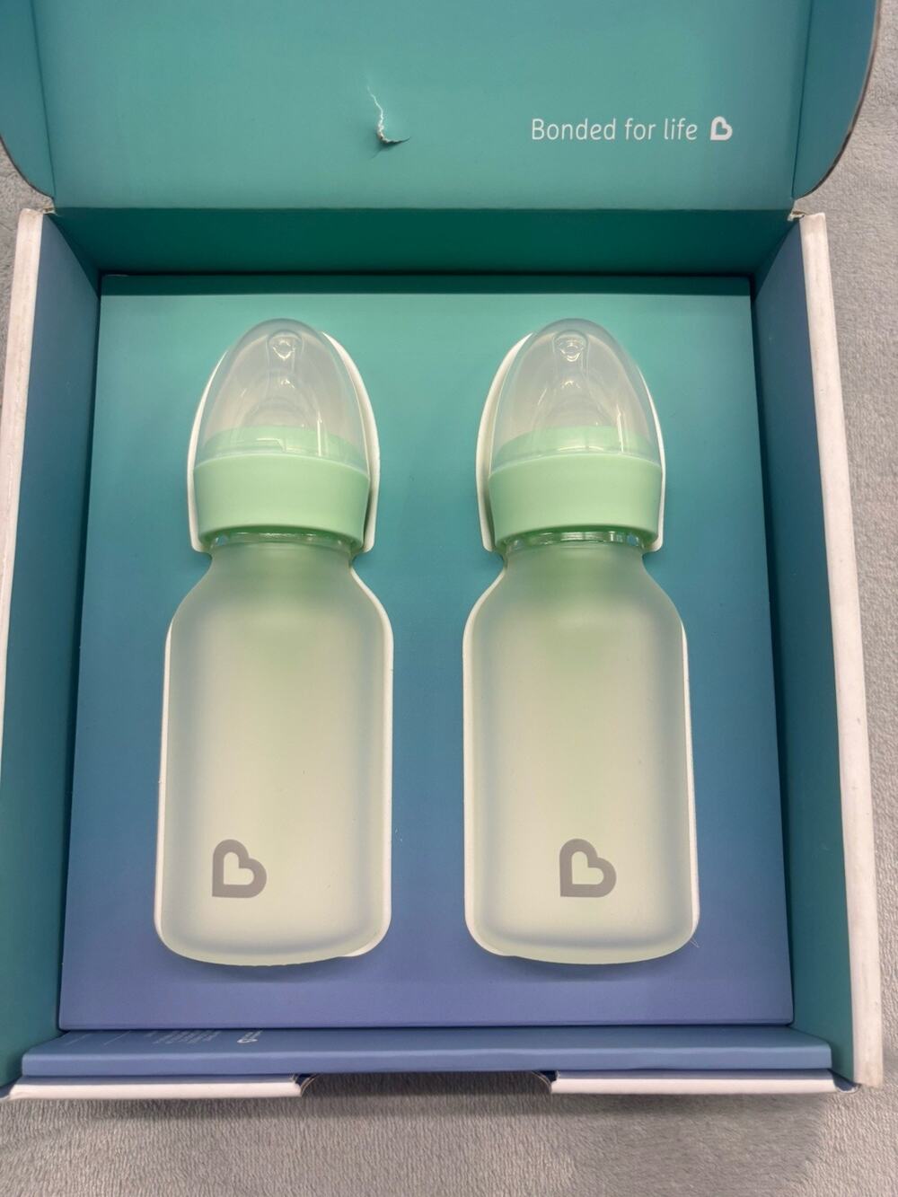 Munchkin Bond Silicone Coated Glass Baby Bottles blue 2Pk